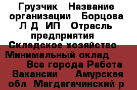 Грузчик › Название организации ­ Борцова Л.Д, ИП › Отрасль предприятия ­ Складское хозяйство › Минимальный оклад ­ 14 000 - Все города Работа » Вакансии   . Амурская обл.,Магдагачинский р-н